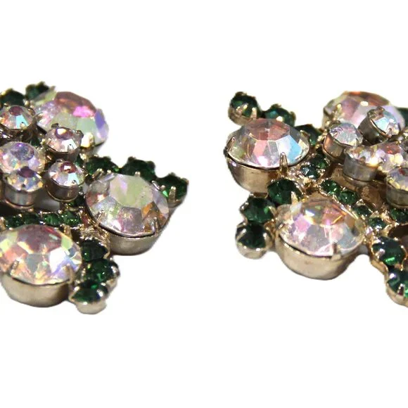 JULIANA DELIZZA & ELSTER VERIFIED HUGE RHINESTONE EARRINGS